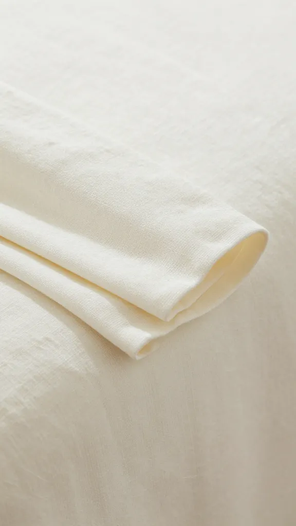 closeup of organic cotton sheets showing natural fibers