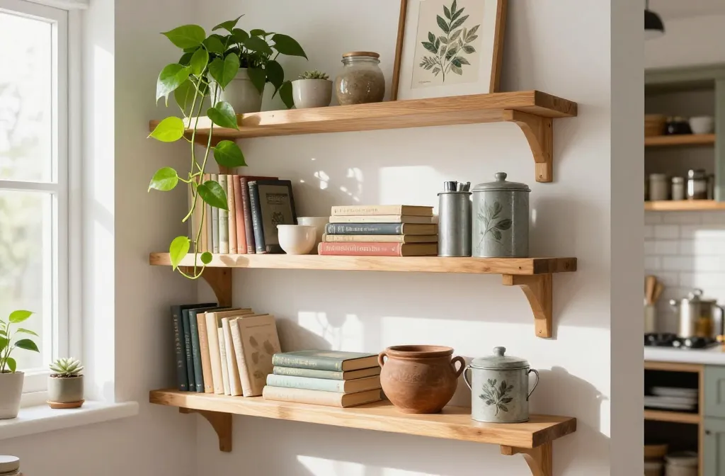 7 Ways to Style Kitchen Shelves Like a Natural Cottage Home